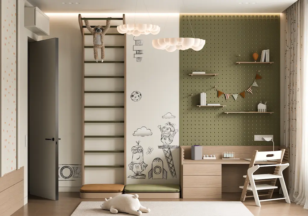 Игровая и учебная зоны: как правильно устроить в одной детской комнате Игровая и учебная зоны: как правильно устроить в одной детской комнате