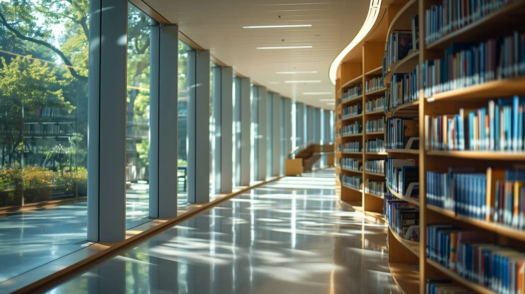 Serene Modern Library Aisle.webp