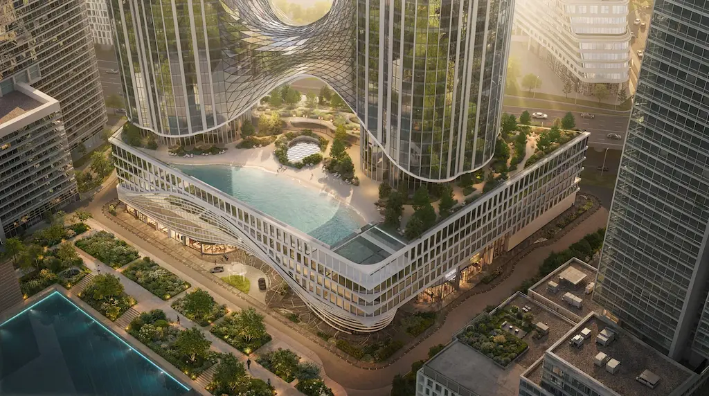 В Москве появится небоскрёб с собственным «морем» на седьмом этаже